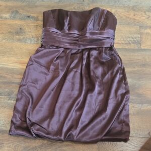 Davids Bridal Brown Strapless Bridesmaid Dresses